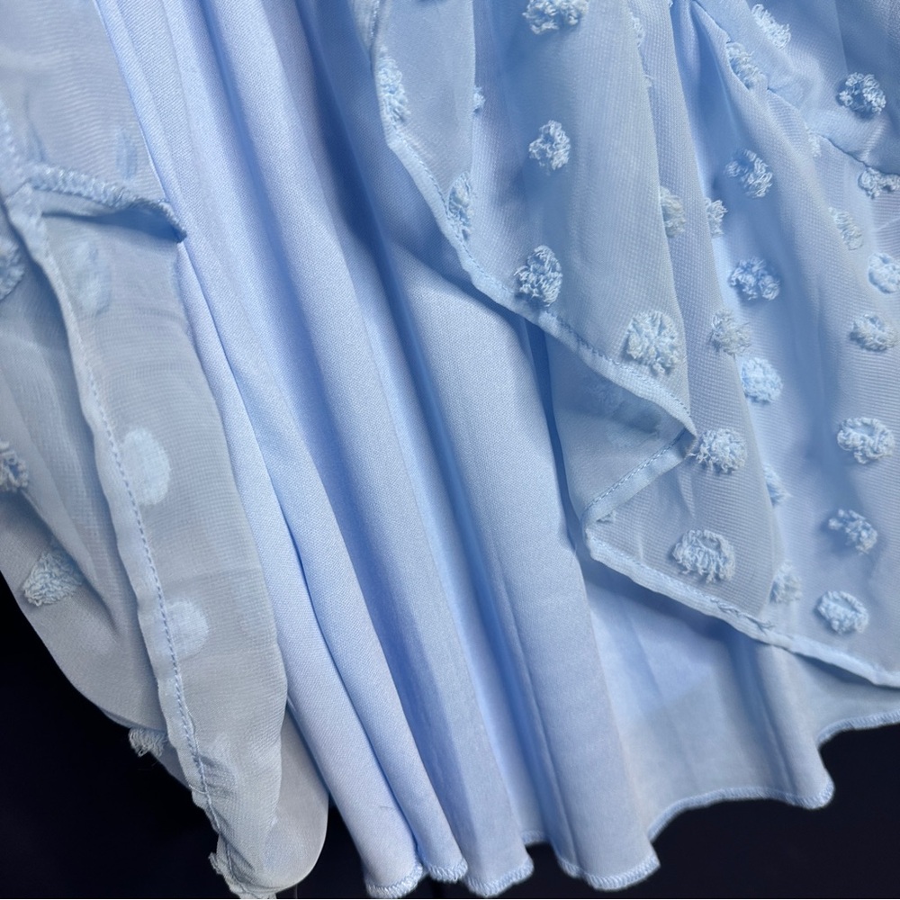 Crystal Doll Light Blue Long Sleeve Dress - Picture 6 of 6